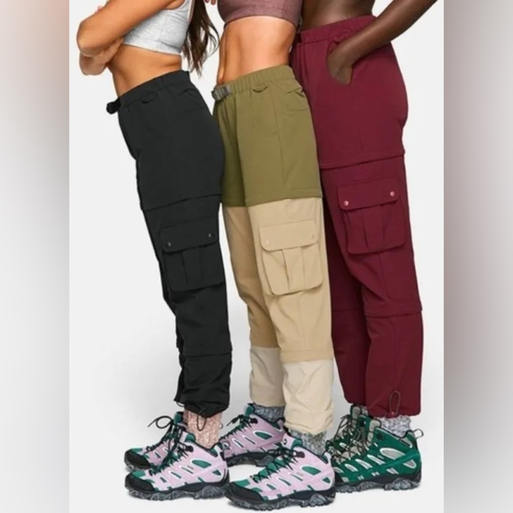 NWT Outdoor Voices RecTrek Zip Off Convertible Pants green and khaki Sma… - Picture 4 of 4